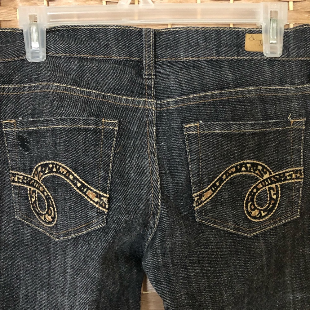 Vintage Leopard Low Waist Flare Jeans